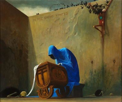 art oil painting reproduction of  Zdzislaw Beksinski Untitled 1974 museum quality handmade