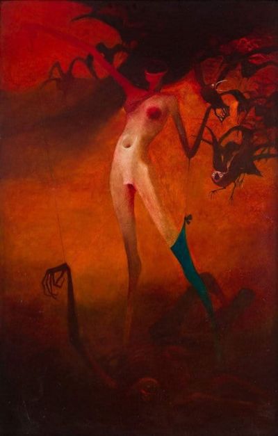 art oil painting reproduction of  Zdzislaw Beksinski Untitled Mhs museum quality handmade