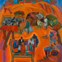Zuhur Habibullayev Autumn - Shepherds At Kabodiyon Village