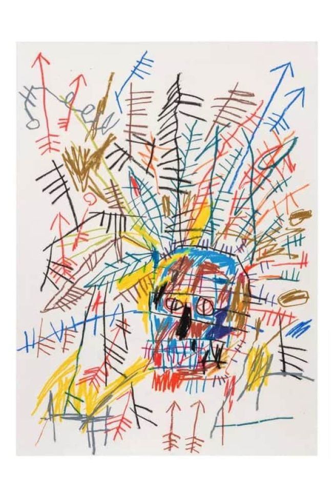 Jean-Michel Basquiat, Untitled (Indian Head), 1981, oilstick on paper