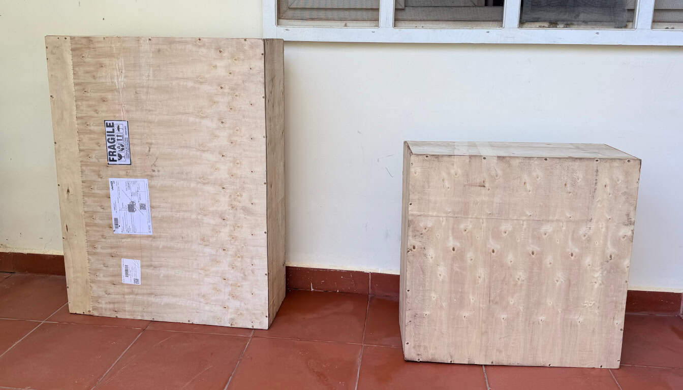 Delivery in a wooden crate