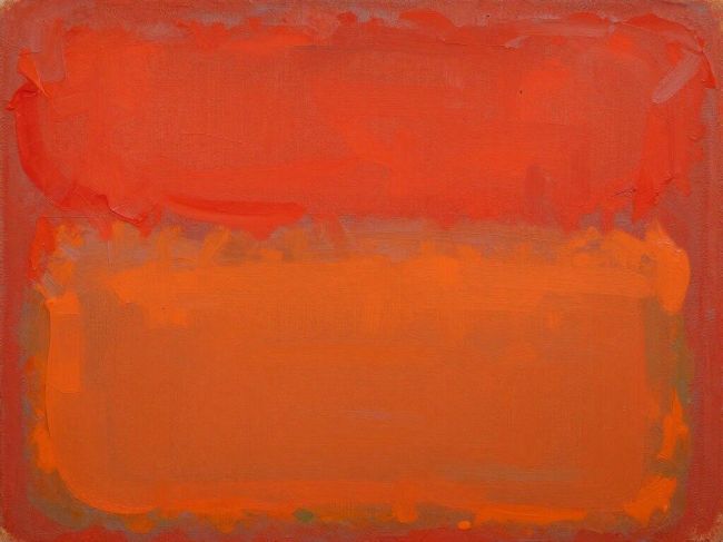 Close-up detail of Mark Rothko painting technique showing layered paint application