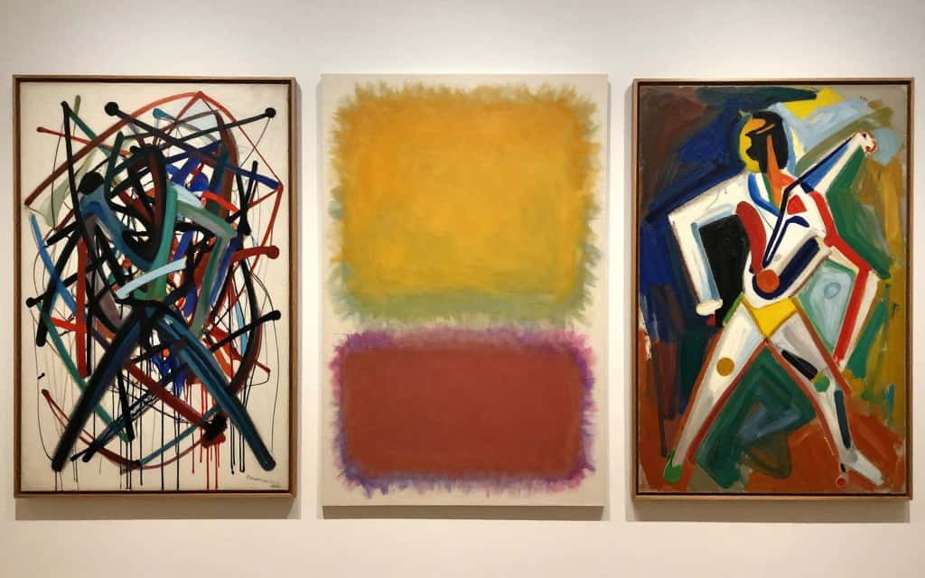Comparison of Abstract Expressionist styles showing Rothko's unique approach