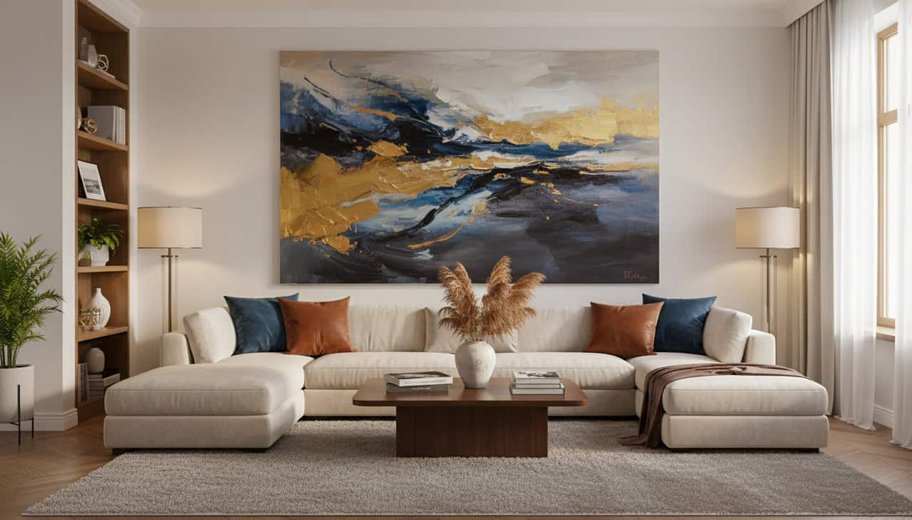 Finished museum quality oil painting reproduction displayed in elegant home setting