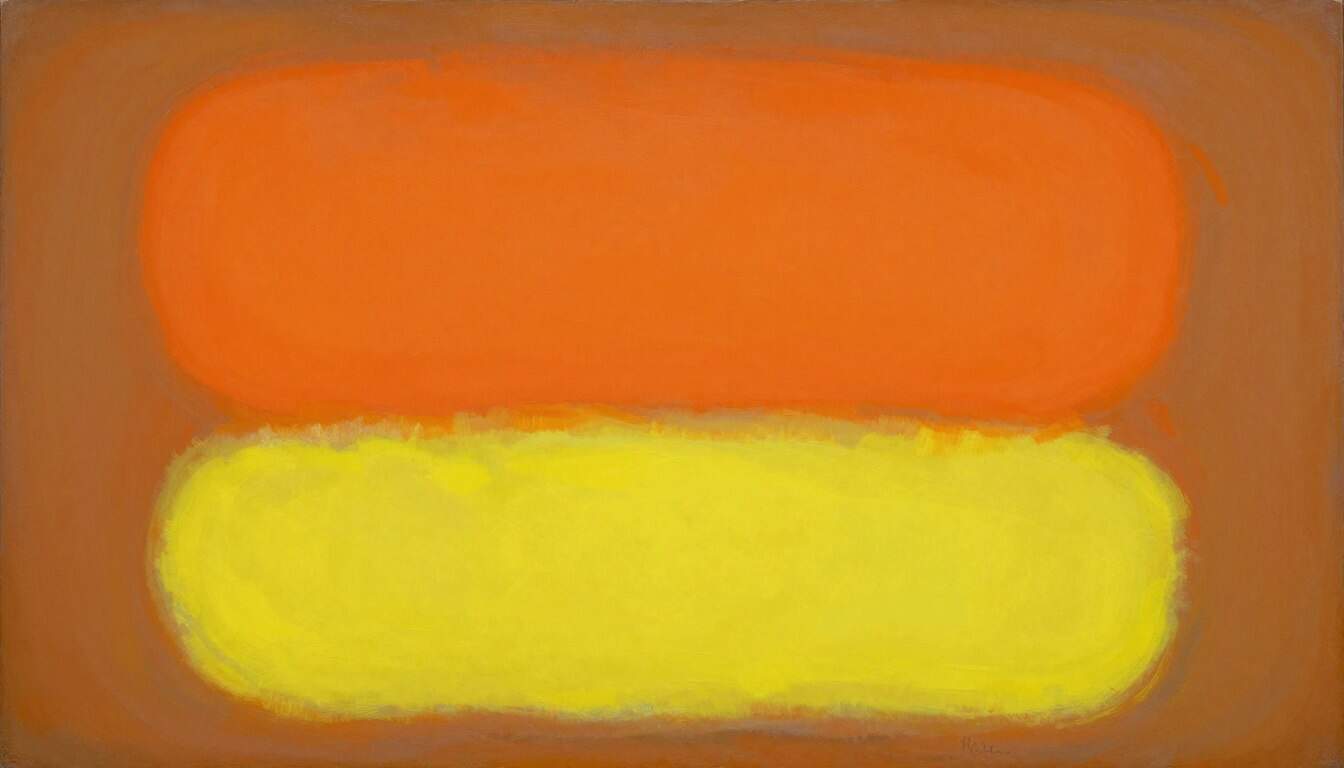Iconic Mark Rothko orange and yellow Color Field painting
