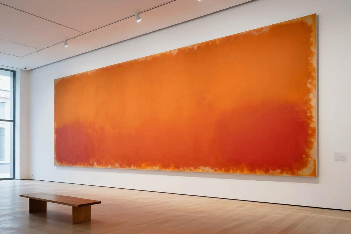 Large-scale Rothko reproduction displayed in spacious modern interior