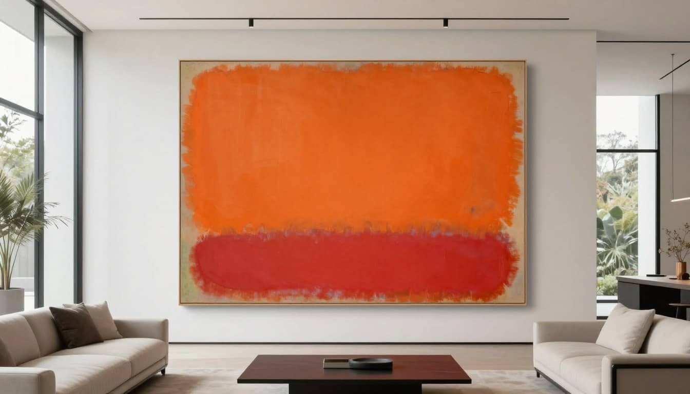 Modern interior with Mark Rothko Color Field painting reproduction