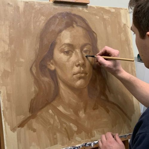 Underpainting to establish values