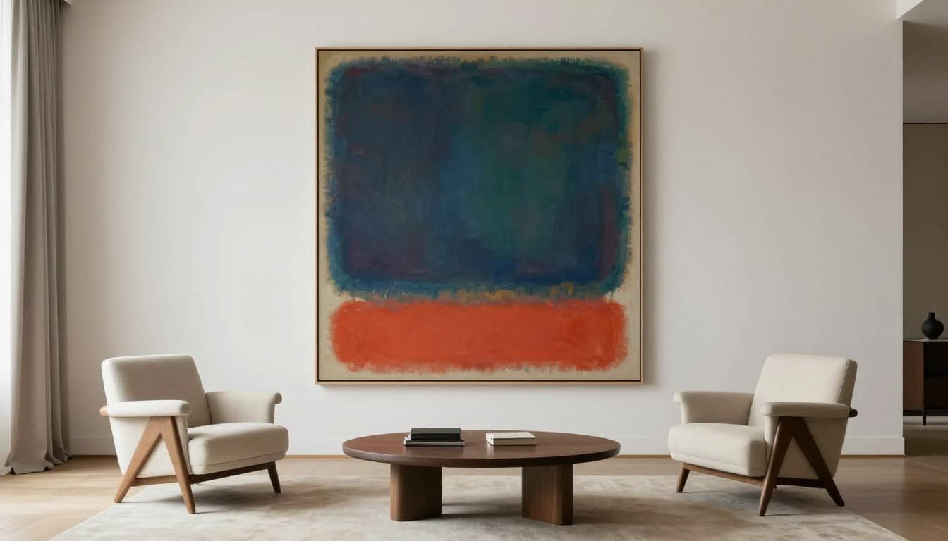 Understated luxury interior with Rothko exemplifying quiet sophistication