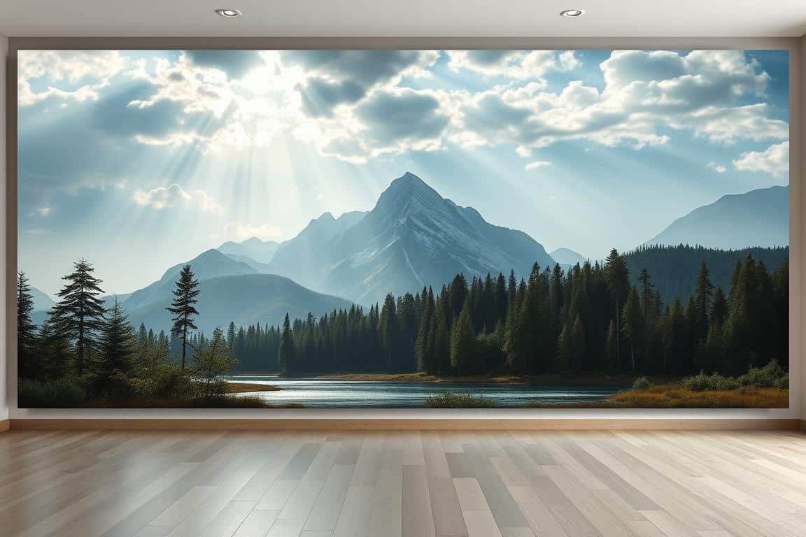 Extra large landscape painting bringing nature indoors