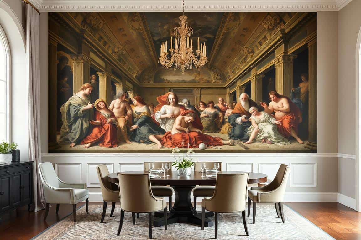 Giant wall painting reproduction of a famous masterpiece