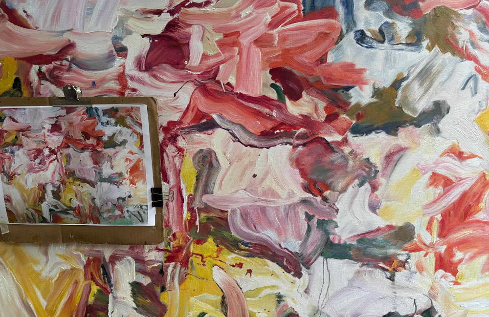 Zoom on details and brushstrokes