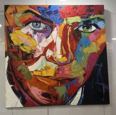 art oil painting reproduction of  Francoise Nielly David Bowie Knife Painting 120 X 120 Cm museum quality handmade