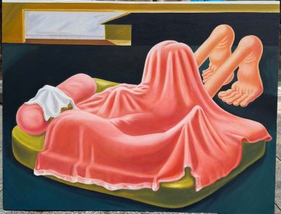 art oil painting reproduction of  Louise Bonnnet Interior With Pink Blanket 90 X 67.5 museum quality handmade